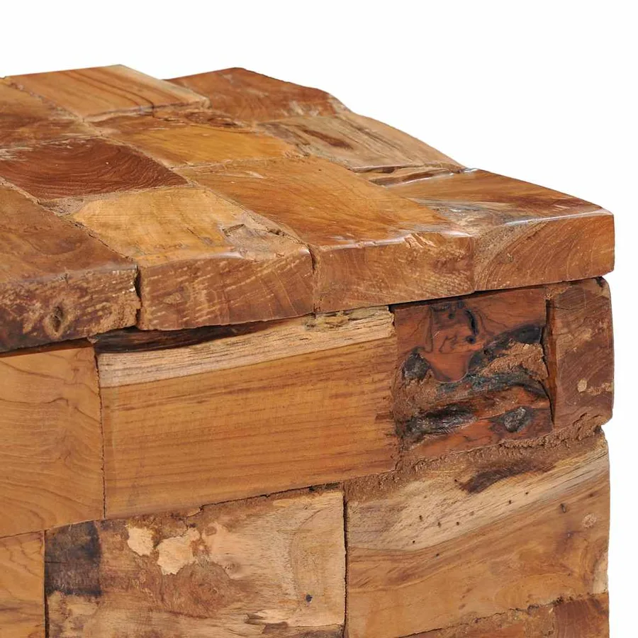 Tabouret de rangement Bois de teck massif - 6