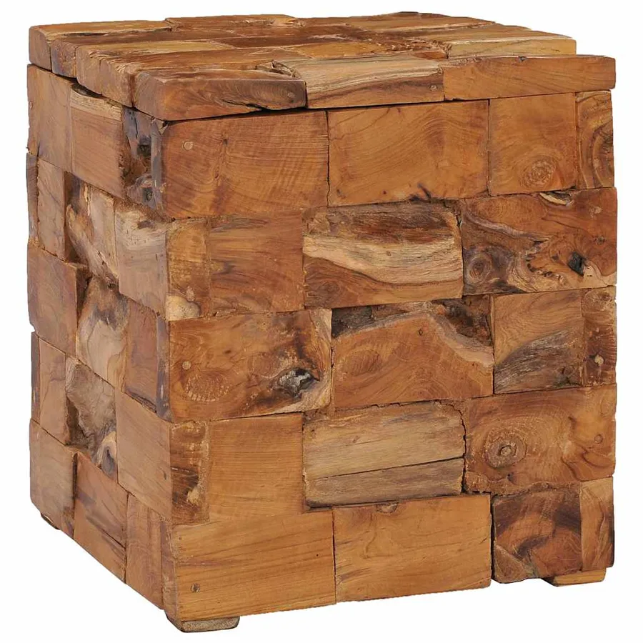 Tabouret de rangement Bois de teck massif - 9