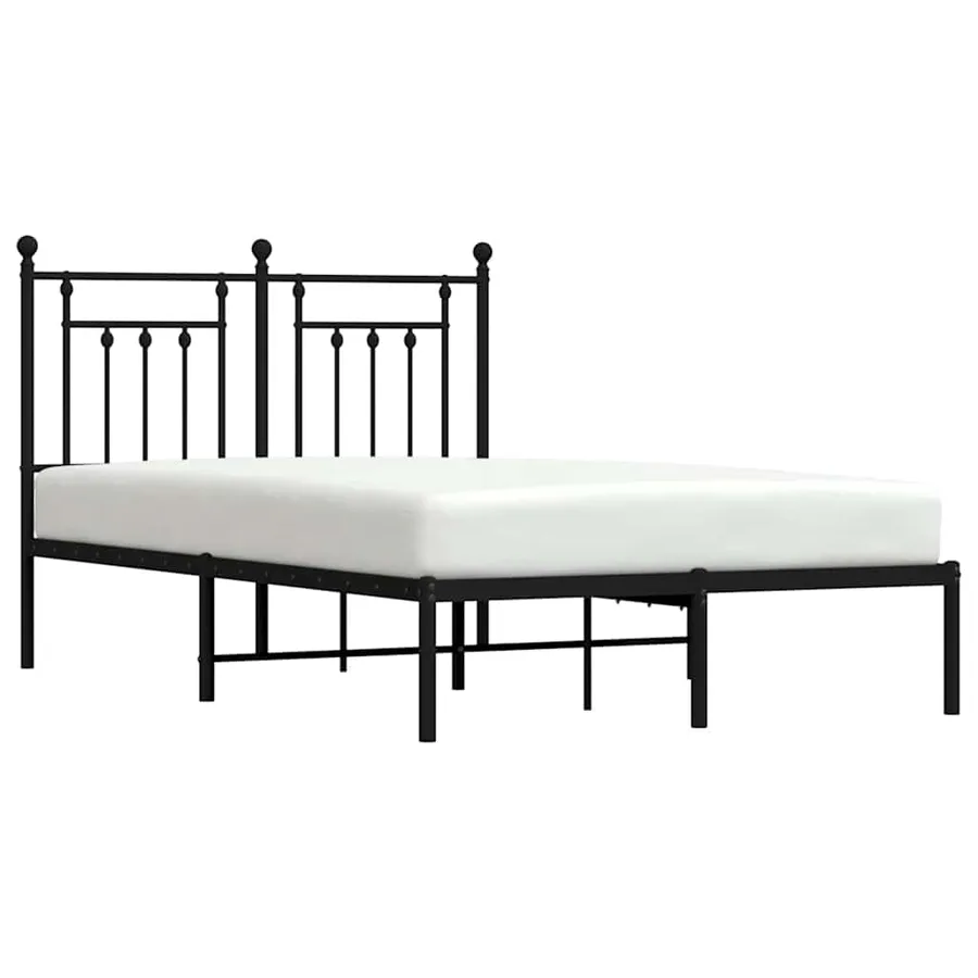 Cadre de lit métal sans matelas avec tête de lit noir 120x200cm - 5
