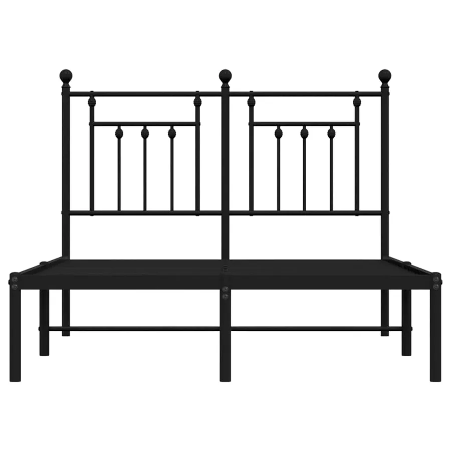 Cadre de lit métal sans matelas avec tête de lit noir 120x200cm - 6