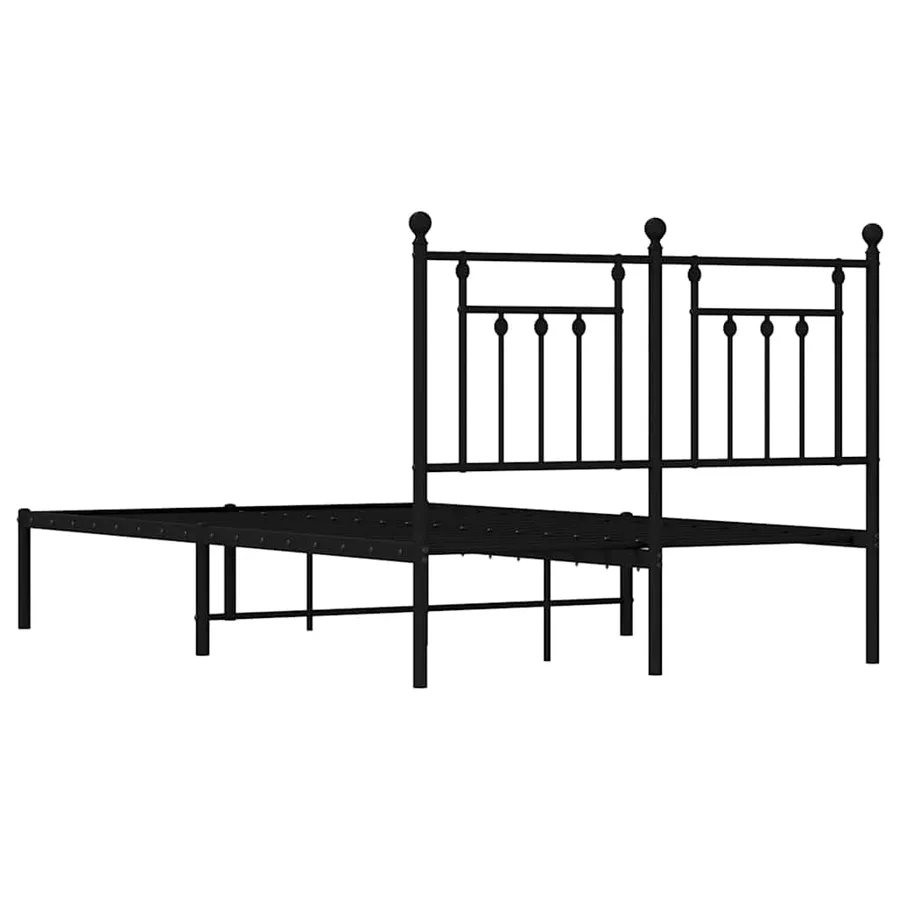 Cadre de lit métal sans matelas avec tête de lit noir 120x200cm - 8
