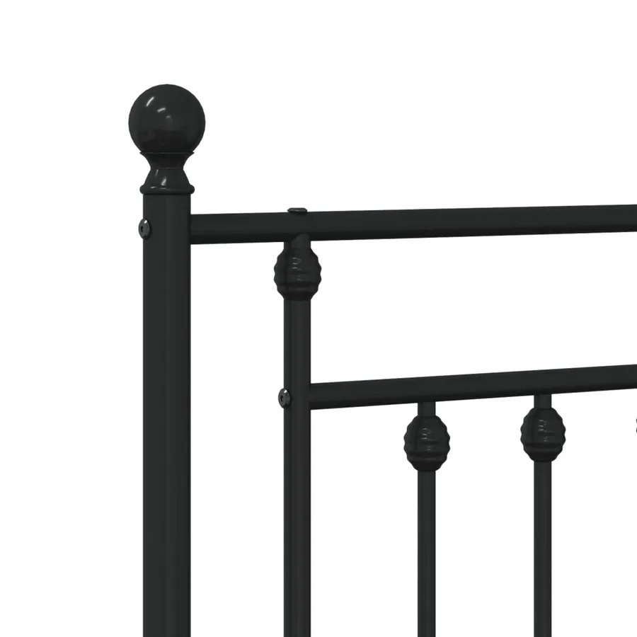 Cadre de lit métal sans matelas avec tête de lit noir 120x200cm - 9