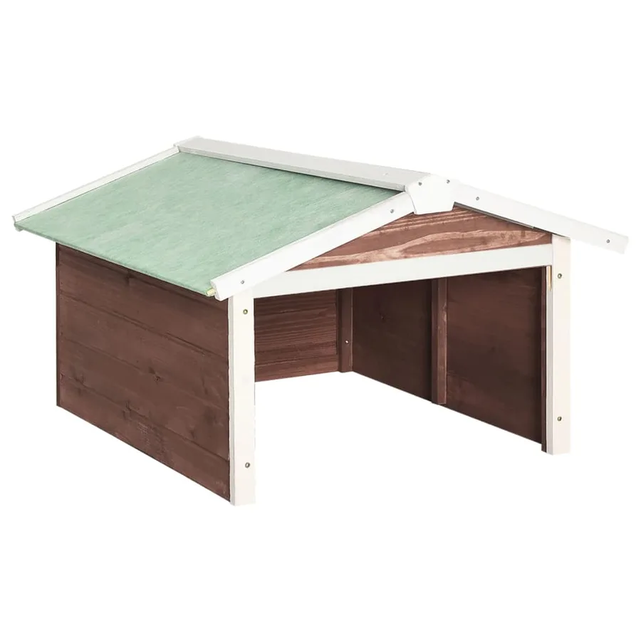 Garage de tondeuse à gazon 72x87x50 cm Moka et blanc Sapin - 2