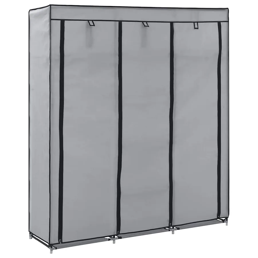 Armoire avec compartiments et barres Gris 150x45x175 cm Tissu