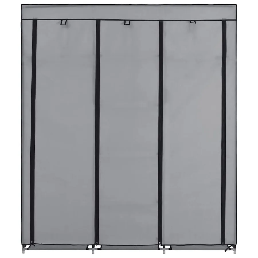Armoire avec compartiments et barres Gris 150x45x175 cm Tissu - 4