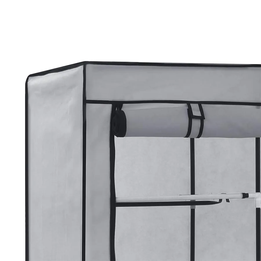 Armoire avec compartiments et barres Gris 150x45x175 cm Tissu - 8