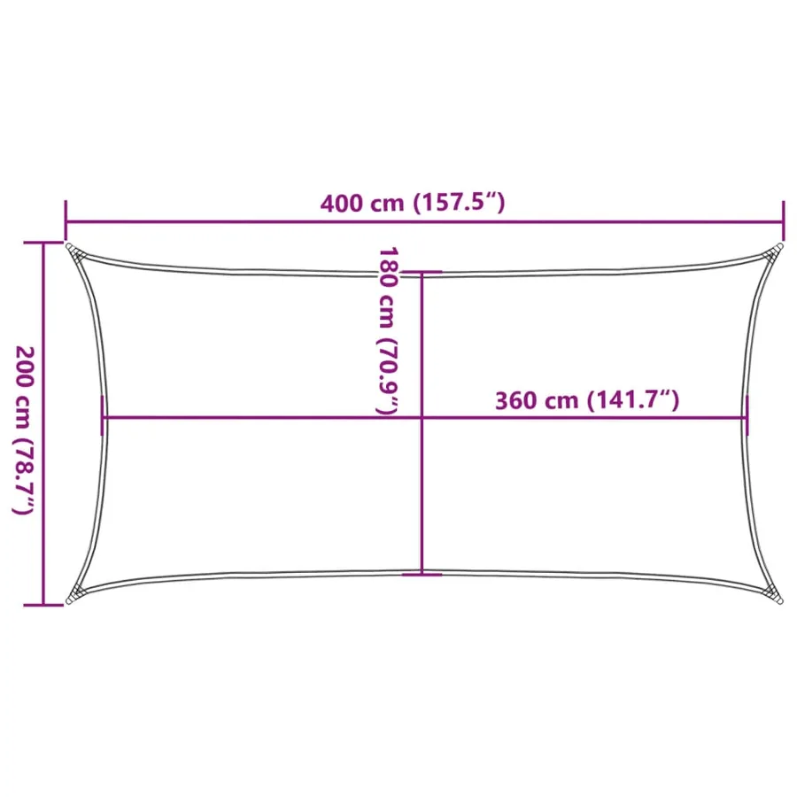 Voile d'ombrage 160 g/m² Marron 2x4 m PEHD - 10