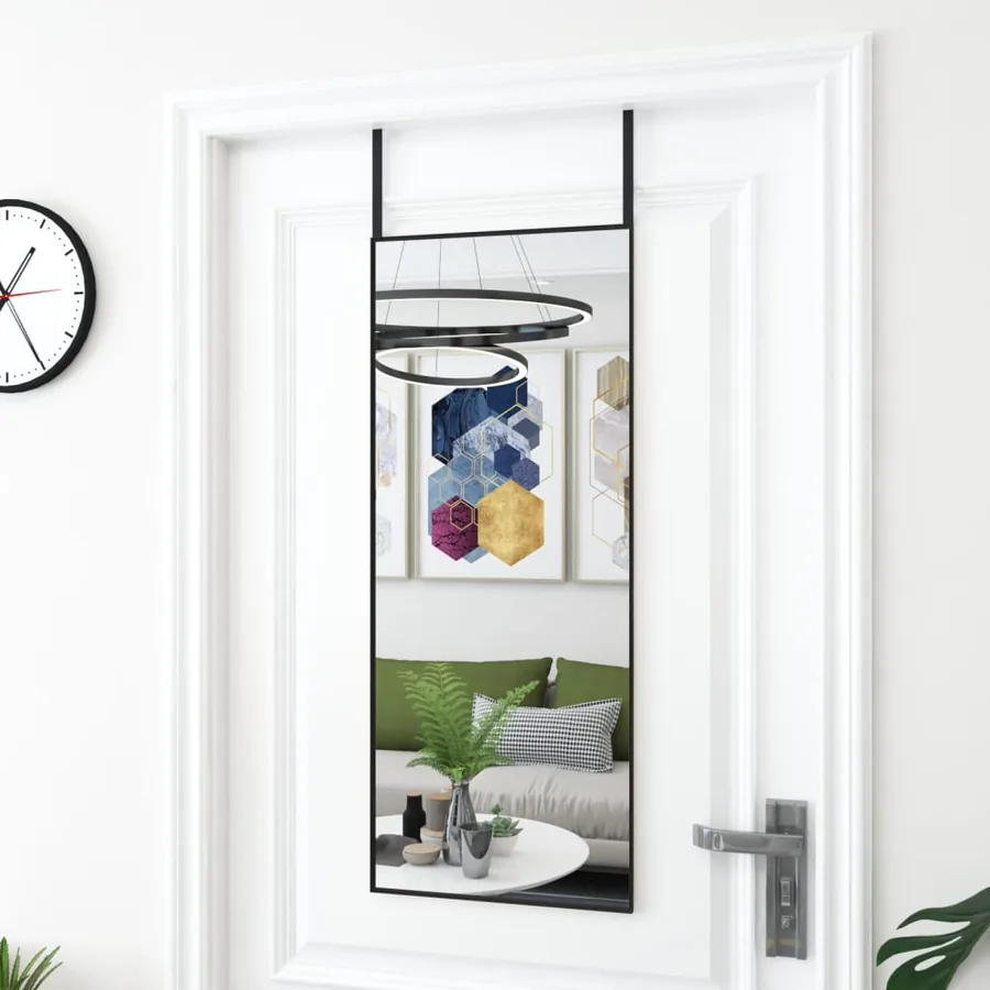 Miroir de porte Noir 40x100 cm Verre et aluminium