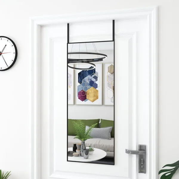Miroir de porte Noir 40x100 cm Verre et aluminium