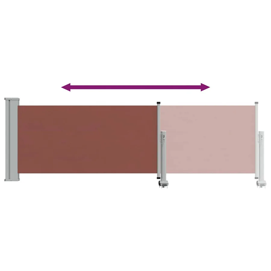 Auvent latéral rétractable de patio 80x300 cm Marron - 7