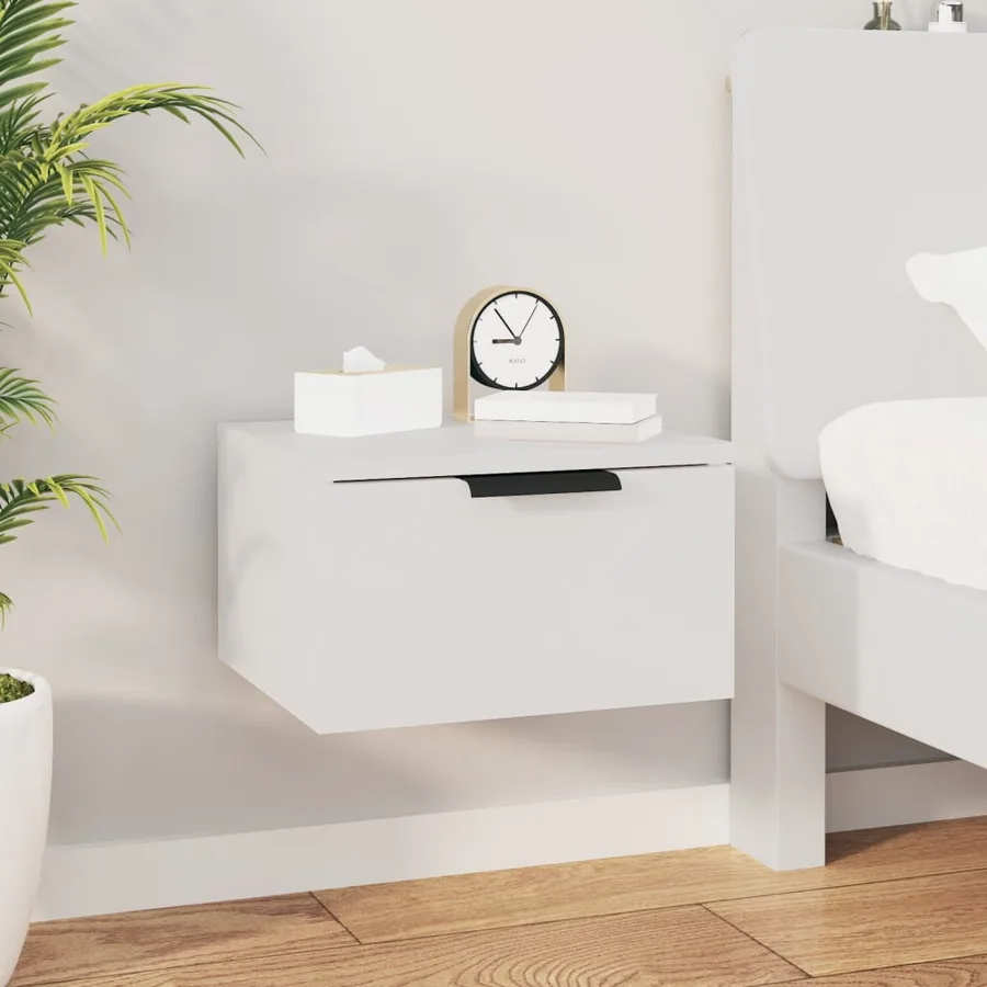 Tables de chevet murales 2 pcs blanc 34x30x20 cm - 3