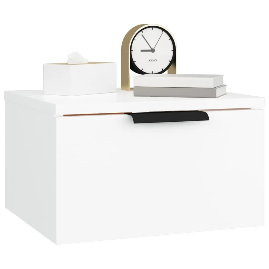 Tables de chevet murales 2 pcs blanc 34x30x20 cm - 8