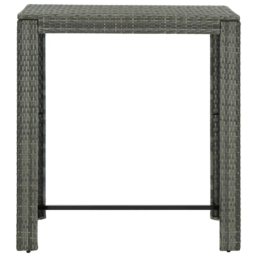 Table de bar de jardin Gris 100x60,5x110,5 cm Résine tressée - 2