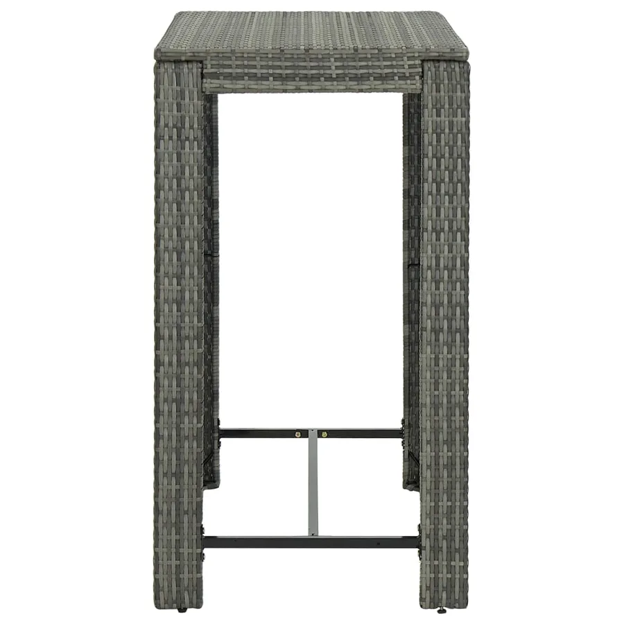 Table de bar de jardin Gris 100x60,5x110,5 cm Résine tressée - 3