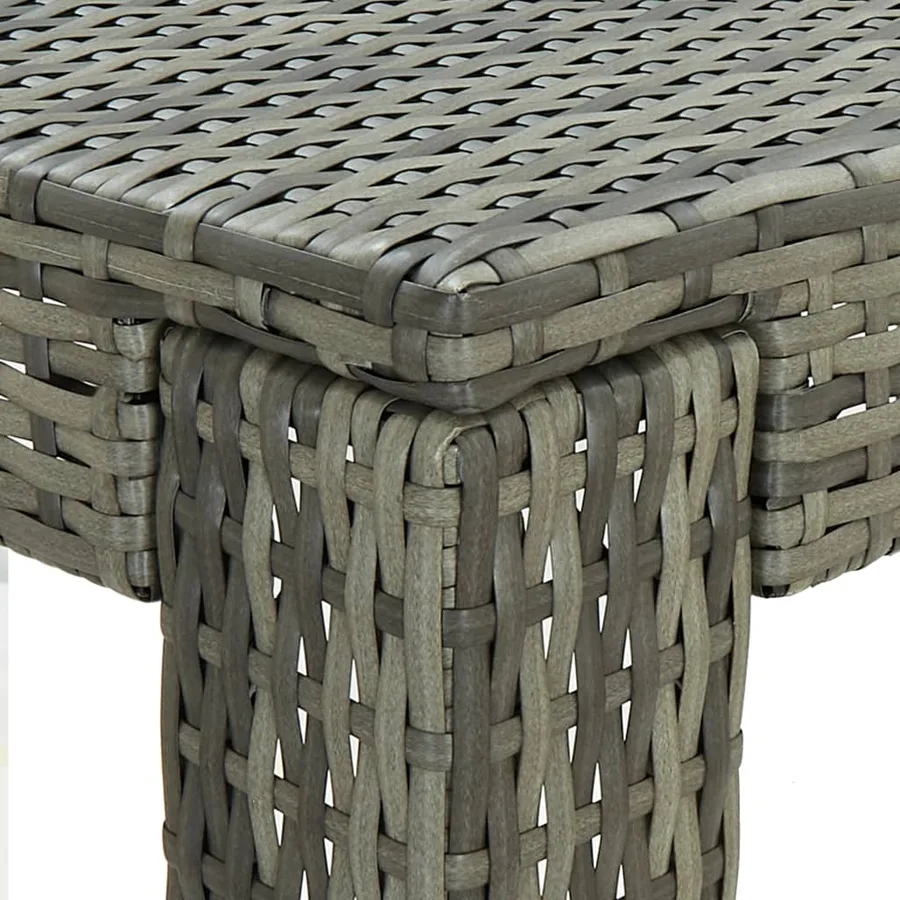 Table de bar de jardin Gris 100x60,5x110,5 cm Résine tressée - 5