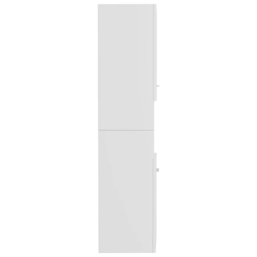 Armoire de salle de bain Blanc brillant Bois d'ingénierie - 5