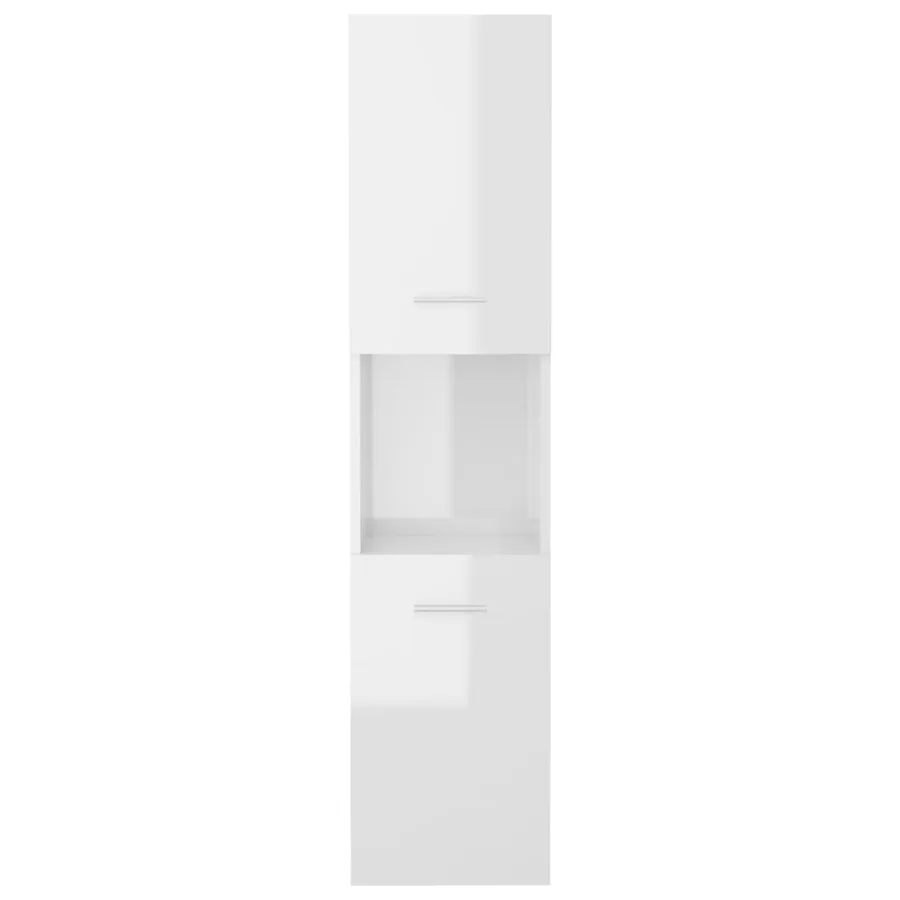 Armoire de salle de bain Blanc brillant Bois d'ingénierie - 6