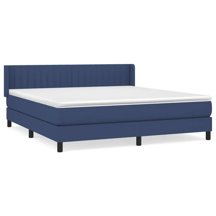 Sommier à lattes de lit avec matelas Bleu 180x200 cm Tissu - 2