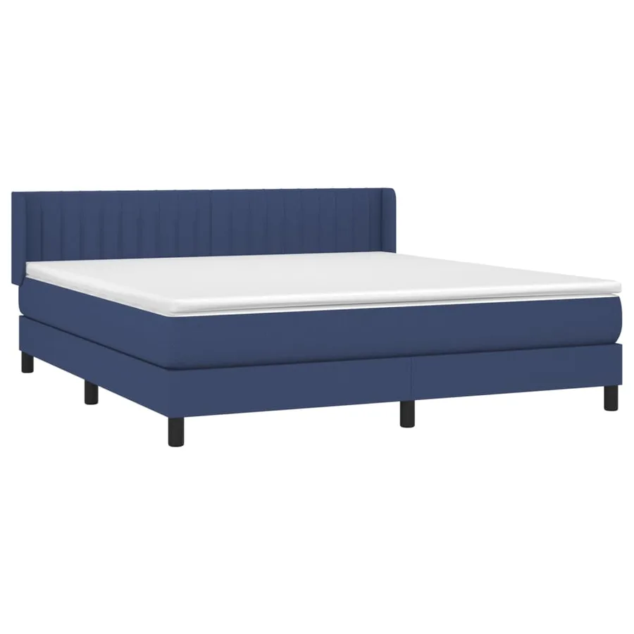 Sommier à lattes de lit avec matelas Bleu 180x200 cm Tissu - 3