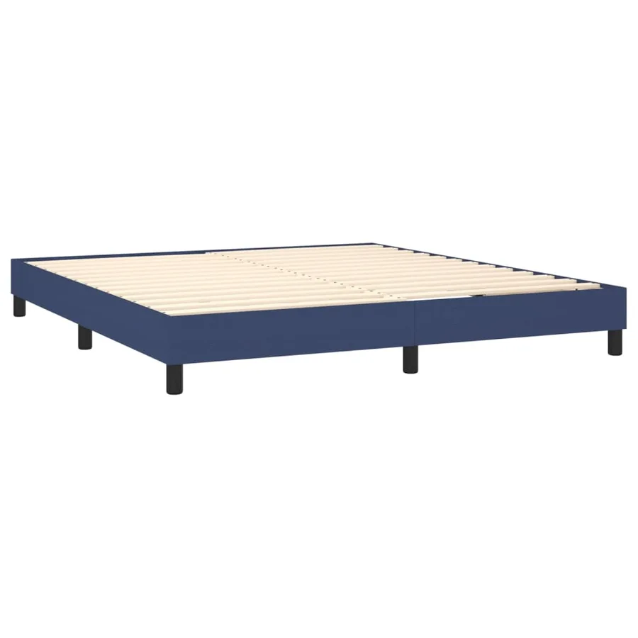 Sommier à lattes de lit avec matelas Bleu 180x200 cm Tissu - 4