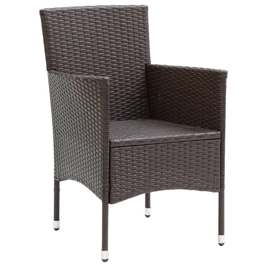 Chaises à manger de jardin lot de 2 Résine tressée Marron - 4
