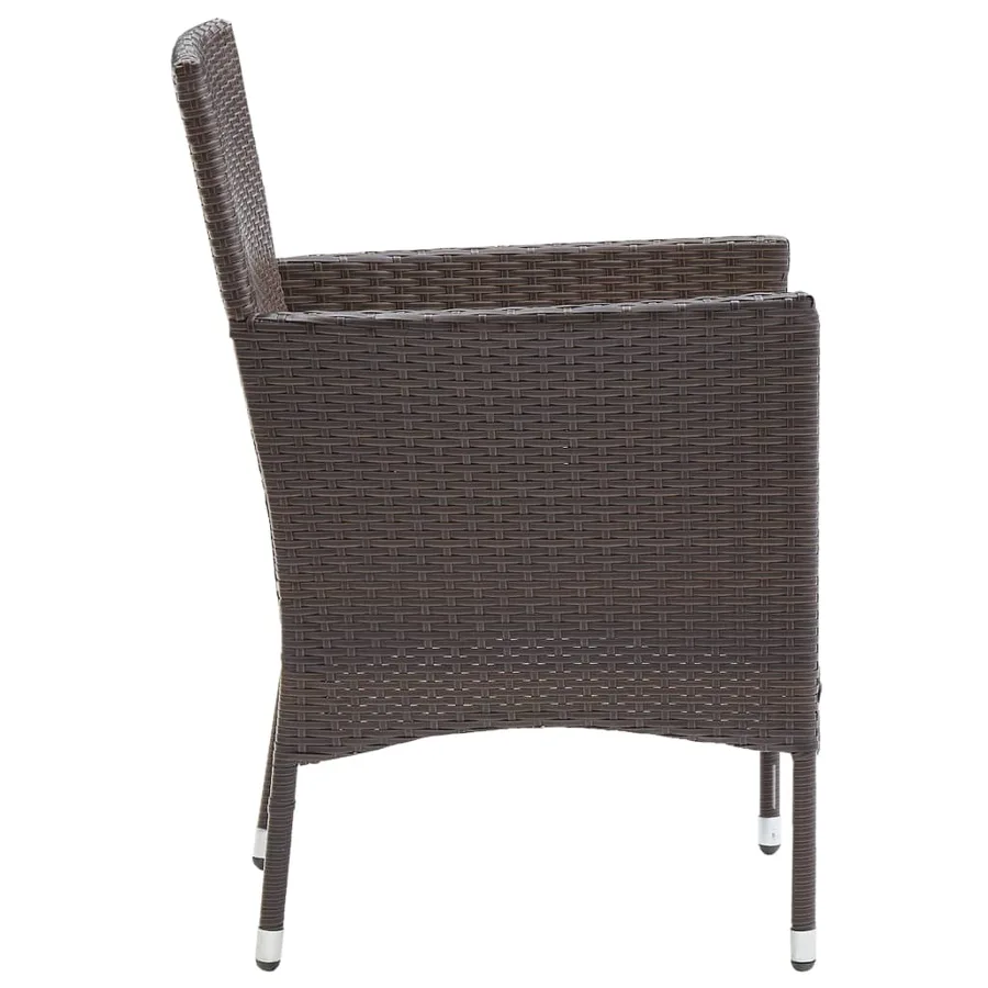 Chaises à manger de jardin lot de 2 Résine tressée Marron - 5