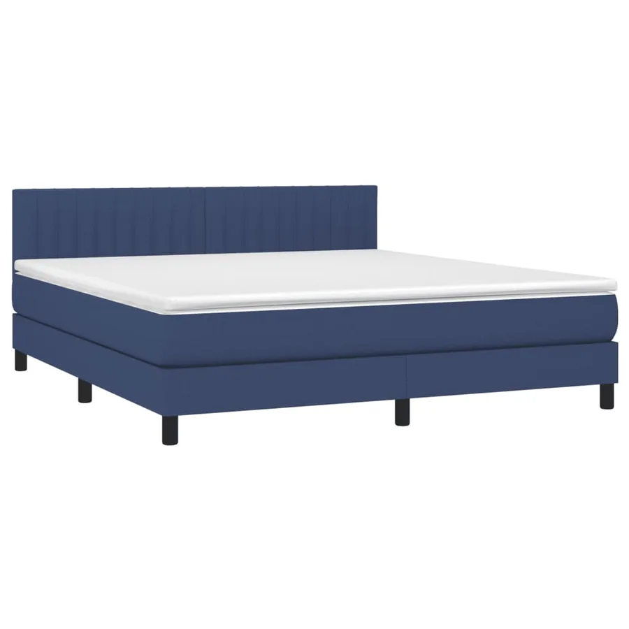 Sommier à lattes de lit avec matelas LED Bleu 180x200 cm Tissu - 3