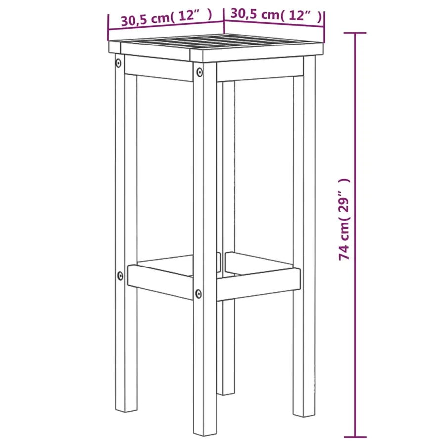 Tabourets de bar lot de 8 bois massif d'acacia - 5