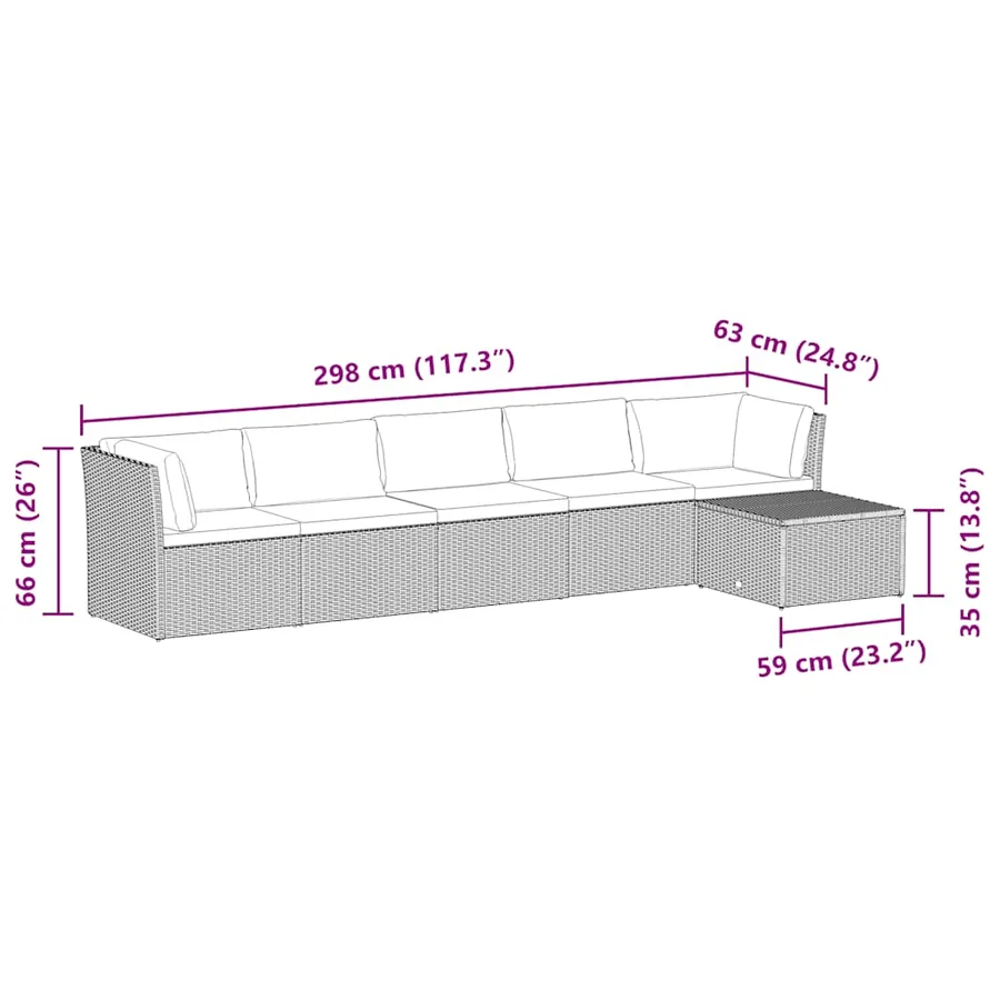Salon de jardin 4 pcs avec coussins Résine tressée Noir - 10