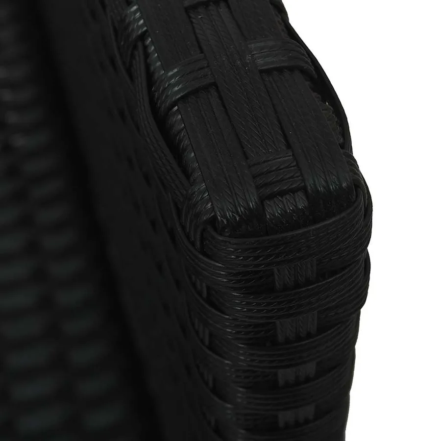 Salon de jardin 4 pcs avec coussins Résine tressée Noir - 8