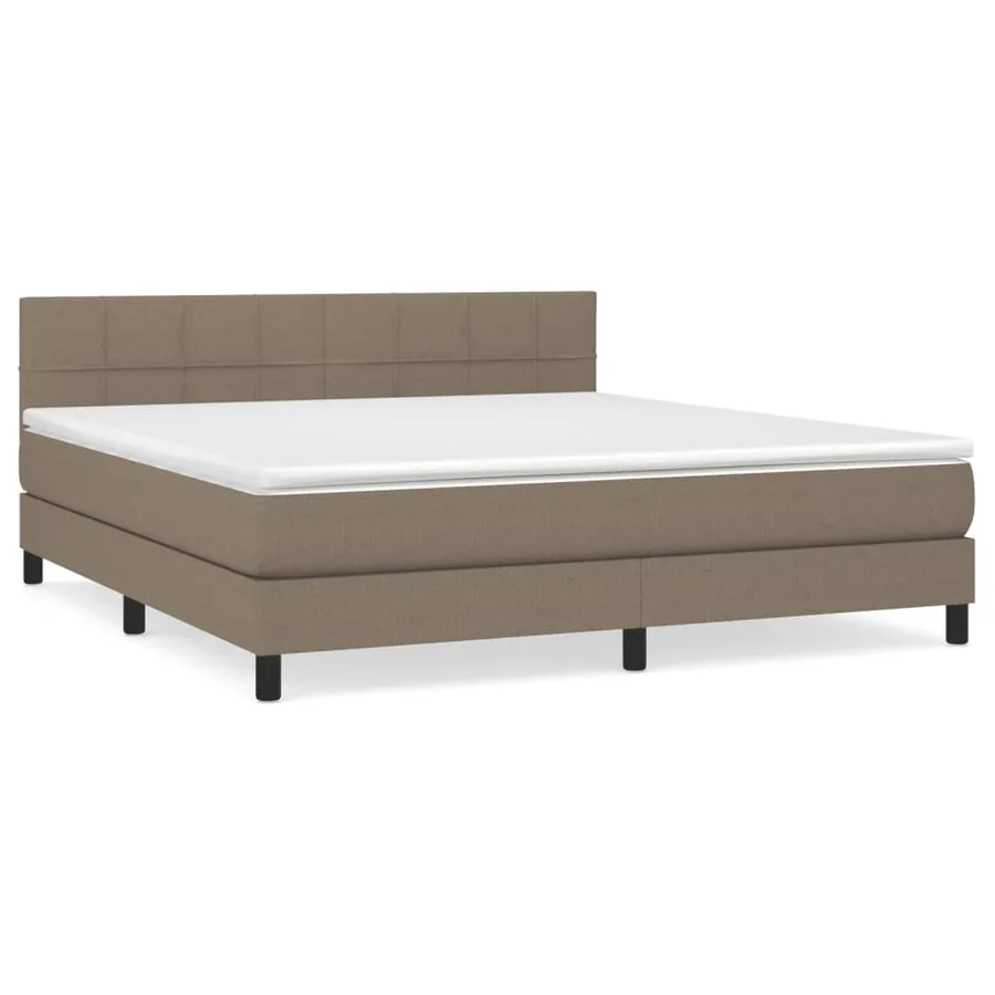 Sommier à lattes de lit avec matelas Taupe 180x200 cm Tissu - 2