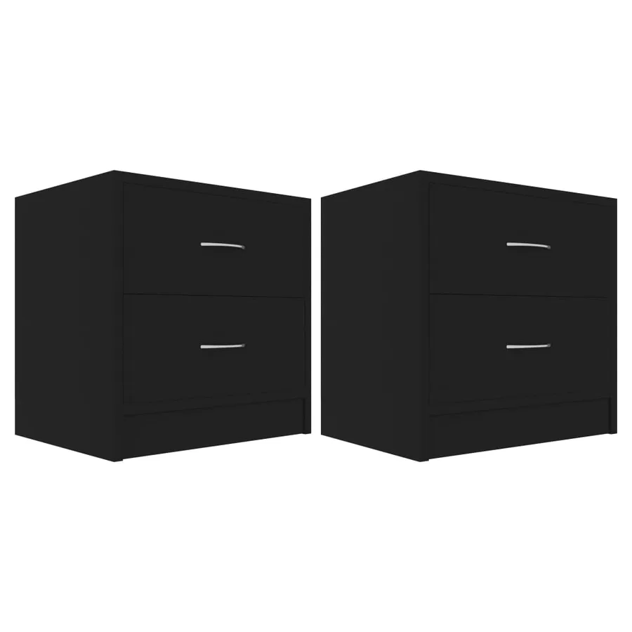 Tables de chevet 2 pcs Noir 40x30x40 cm Bois d'ingénierie - 2