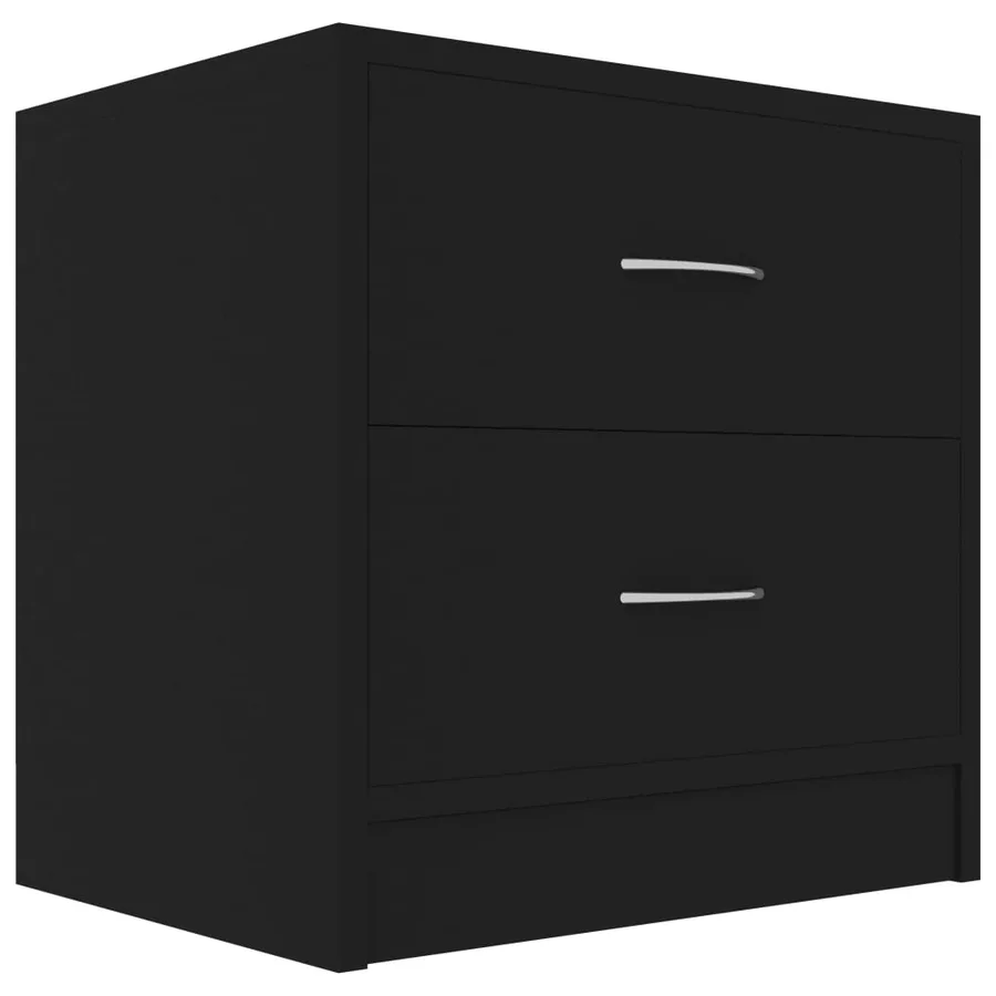Tables de chevet 2 pcs Noir 40x30x40 cm Bois d'ingénierie - 3