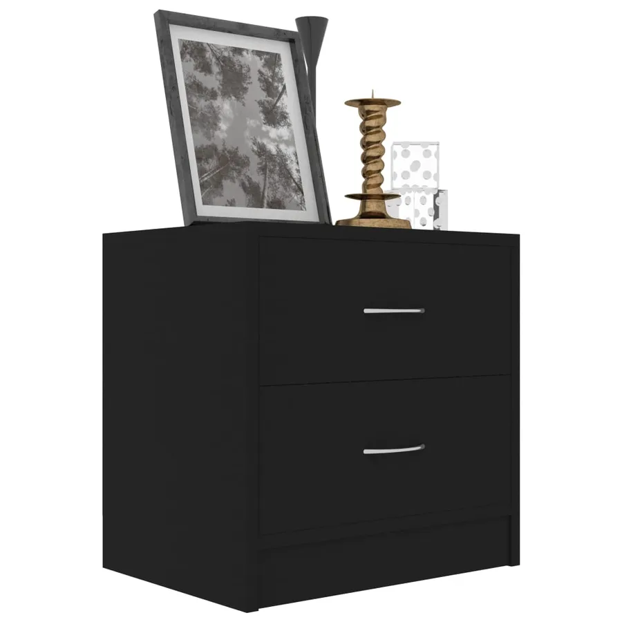 Tables de chevet 2 pcs Noir 40x30x40 cm Bois d'ingénierie - 4