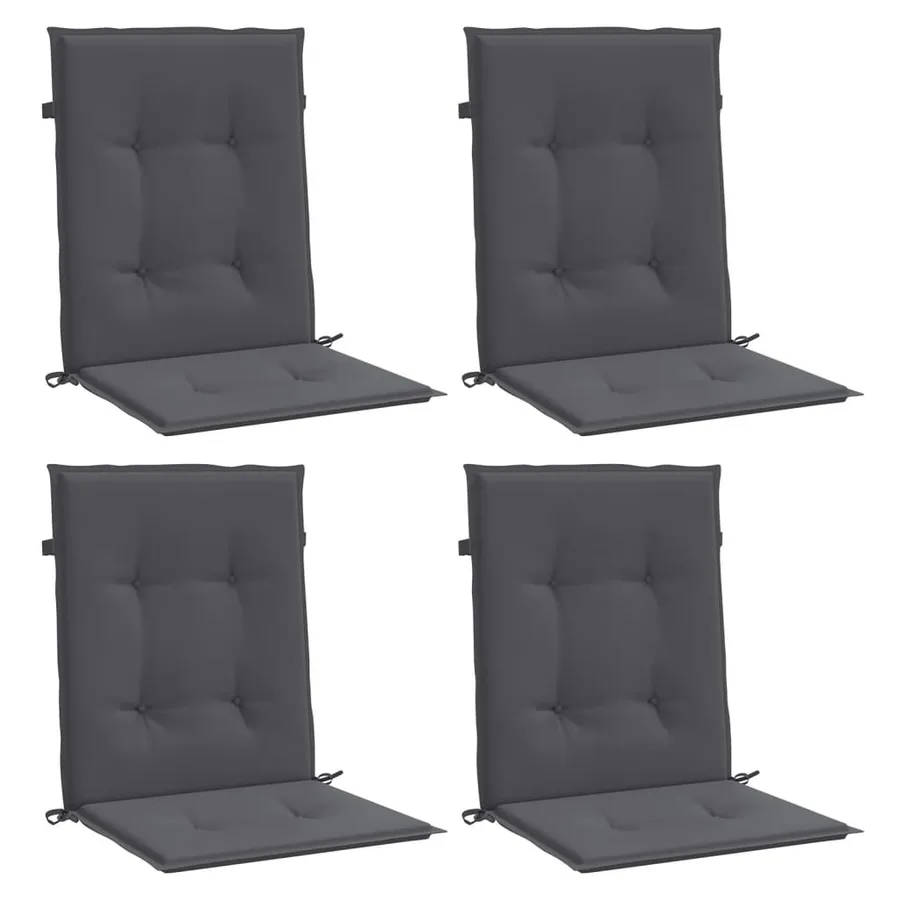 Coussins de chaise de jardin à dossier bas lot de 4 anthracite - 3