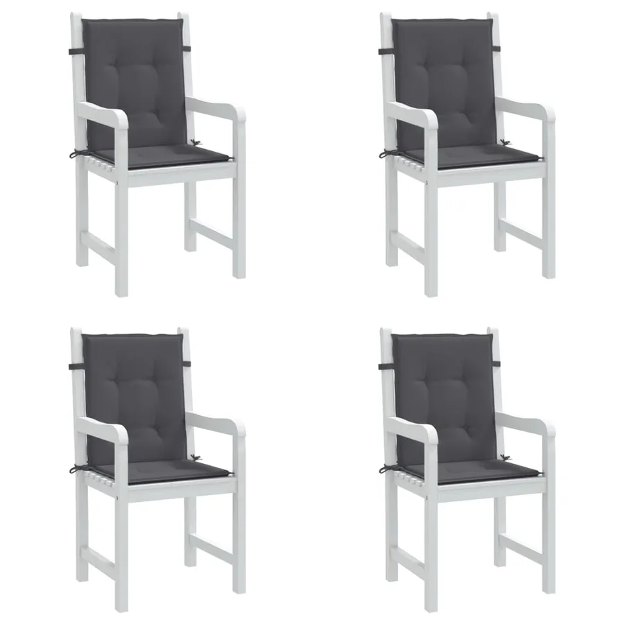 Coussins de chaise de jardin à dossier bas lot de 4 anthracite - 4