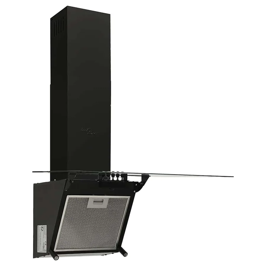 Hotte murale 60 cm Acier et verre trempé Noir - 3