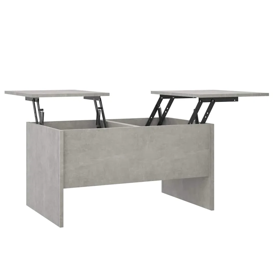 Table basse gris béton 80x50x42,5 cm bois d'ingénierie - 2
