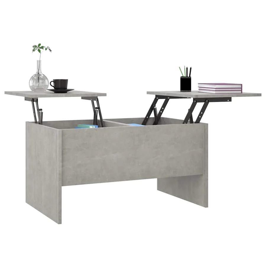 Table basse gris béton 80x50x42,5 cm bois d'ingénierie - 4