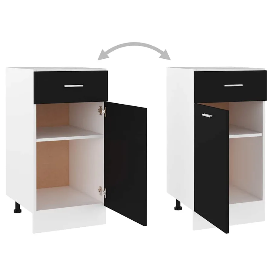 Armoire à tiroirs "Lyon" Noir 40 x 46 x 81,5 cm Bois d'ingénierie - 6