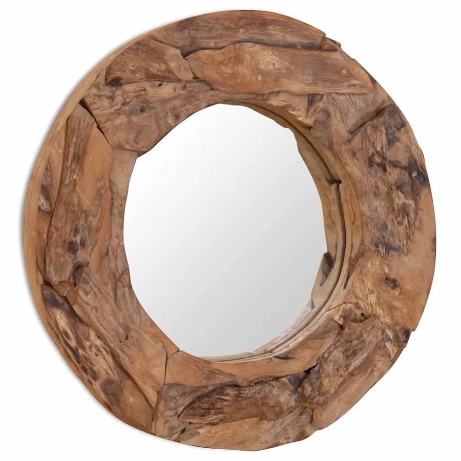 Miroir décoratif Teck 60 cm Rond - 4
