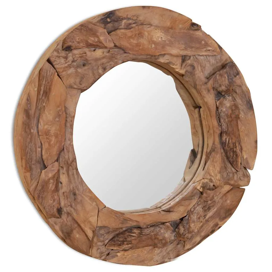 Miroir décoratif Teck 60 cm Rond - 5