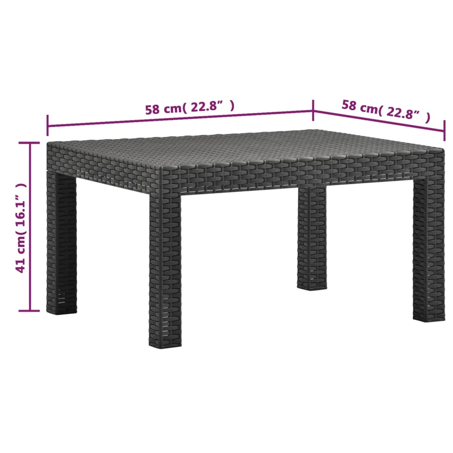 Salon de jardin 2 pcs avec coussins PP Rotin Anthracite - 9