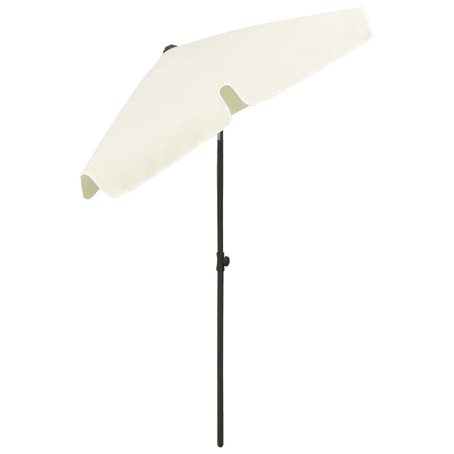 Parasol de plage jaune sable 180x120 cm - 4