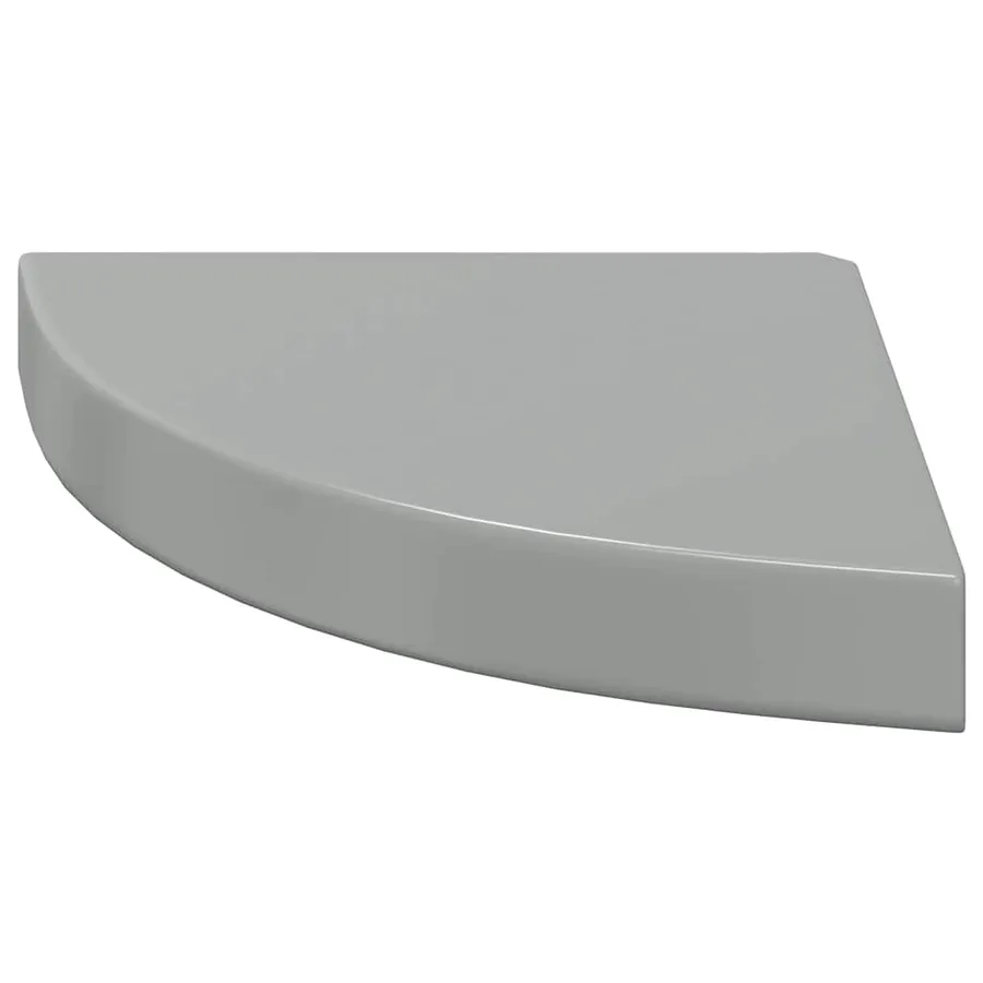 Étagère d'angle flottante Gris brillant 25x25x3,8 cm MDF - 5