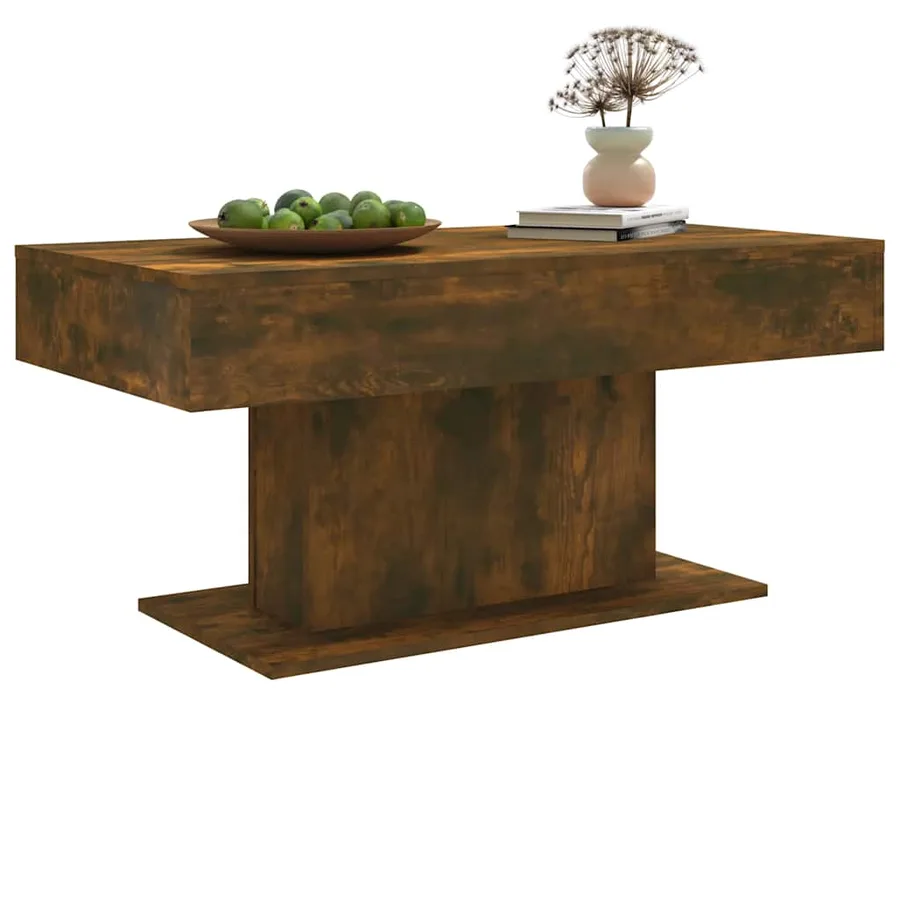 Table basse Chêne fumé 96x50x45 cm Bois d'ingénierie - 4