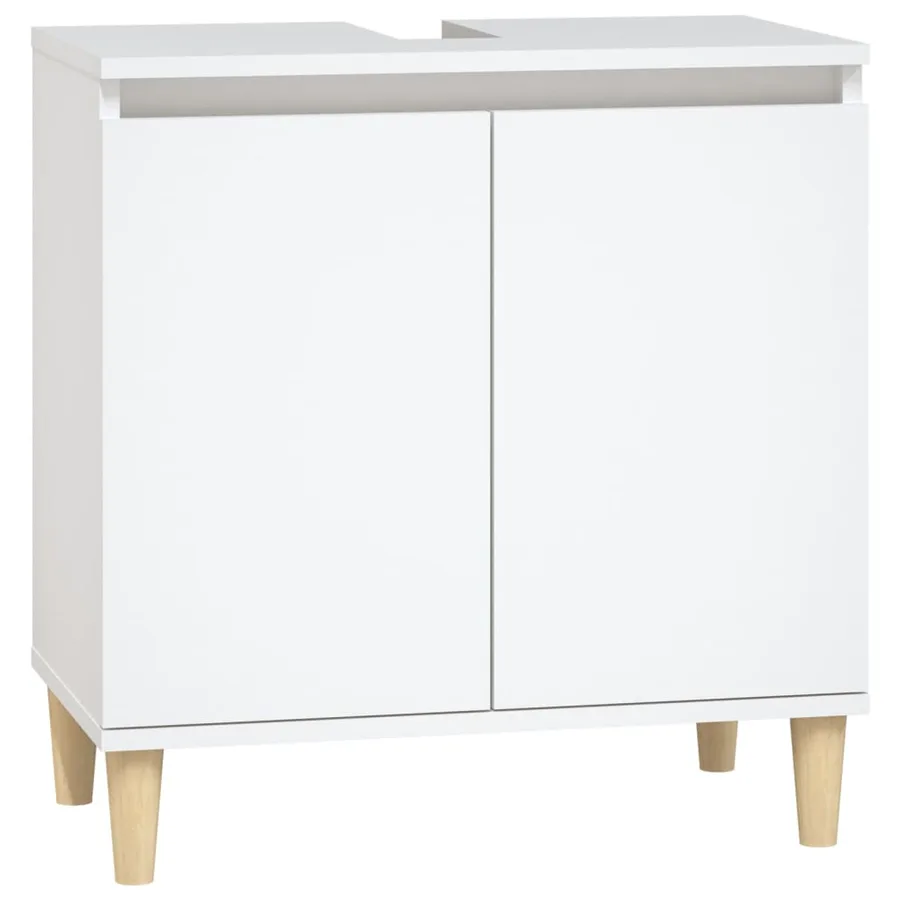 Ensemble de meubles salle de bain 3 pcs blanc bois d'ingénierie - 5