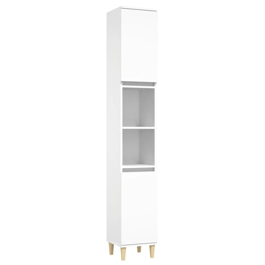 Ensemble de meubles salle de bain 3 pcs blanc bois d'ingénierie - 6