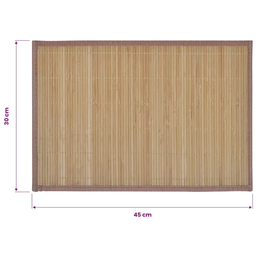 Napperons 6 pcs Bambou 30 x 45 cm Marron - 5
