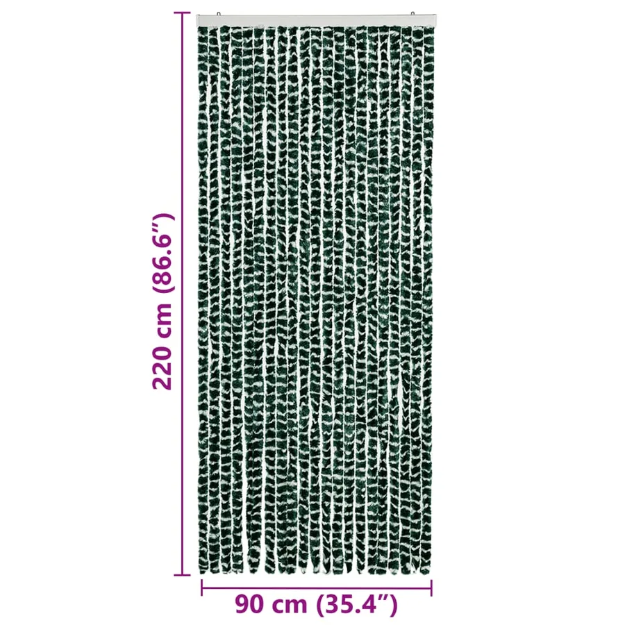 Moustiquaire Vert et blanc 90x220 cm Chenille - 7